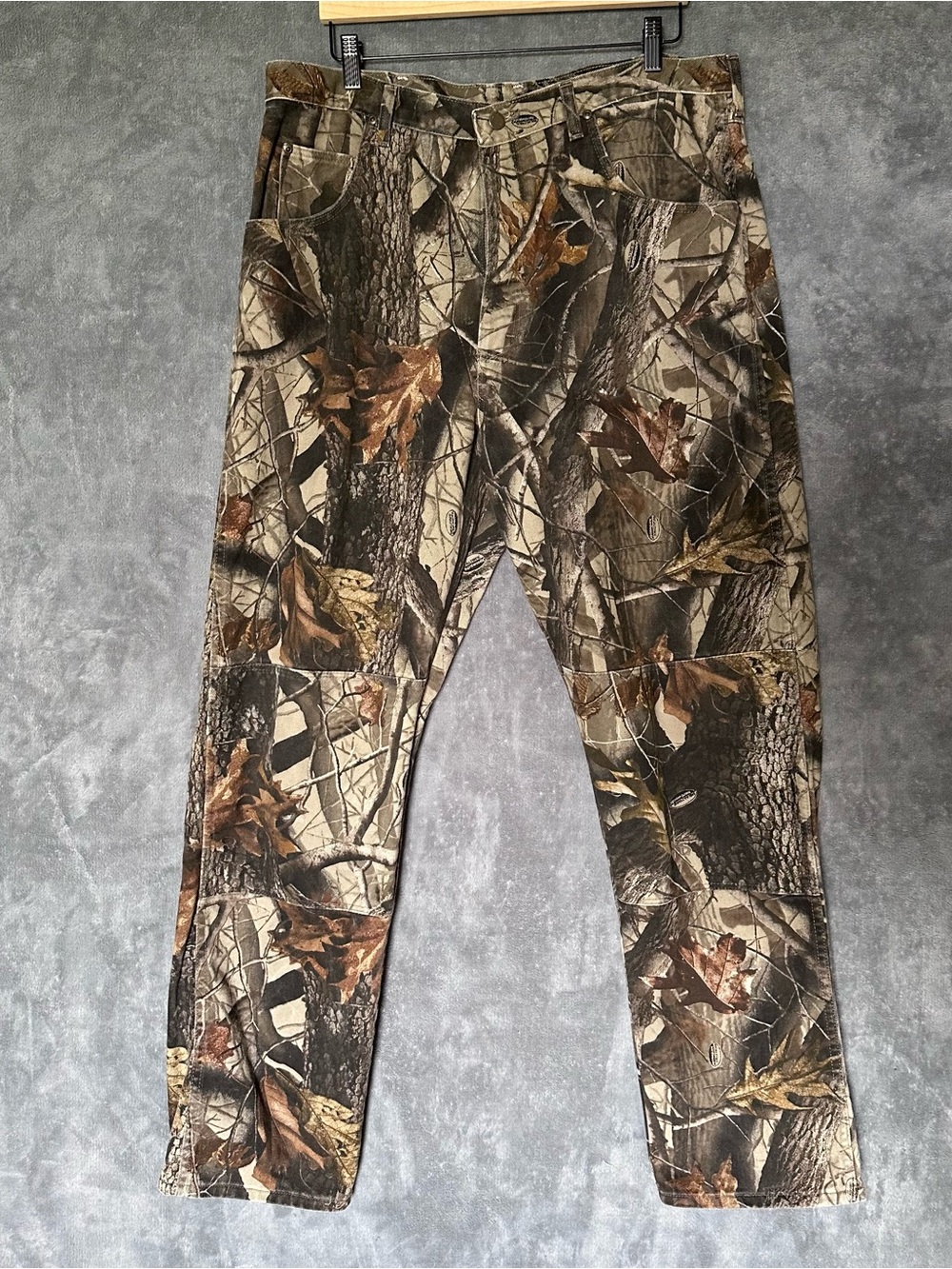 Wrangler Realtree-Style Camo Chinos in Brown & Green